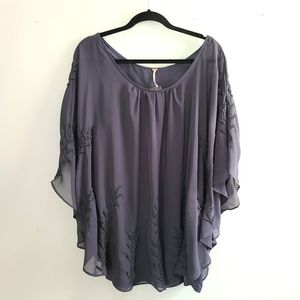 Free People Beaded Winged Blouse/Dress XS NWT